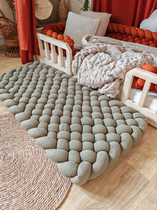 Tapis tressé 120x60cm olive