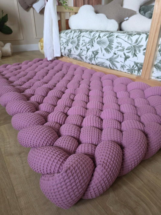 Tapis tressé 120x60cm vieux rose