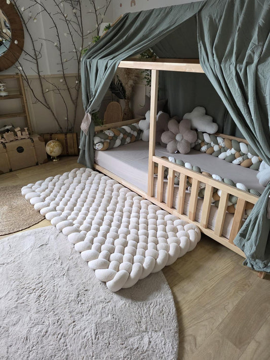 Tapis tressé 140x70cm doudou beige