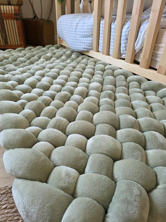 Tapis tressé 140x70cm doudou jade