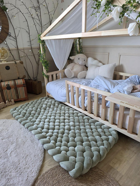 Tapis tressé 140x70cm doudou jade