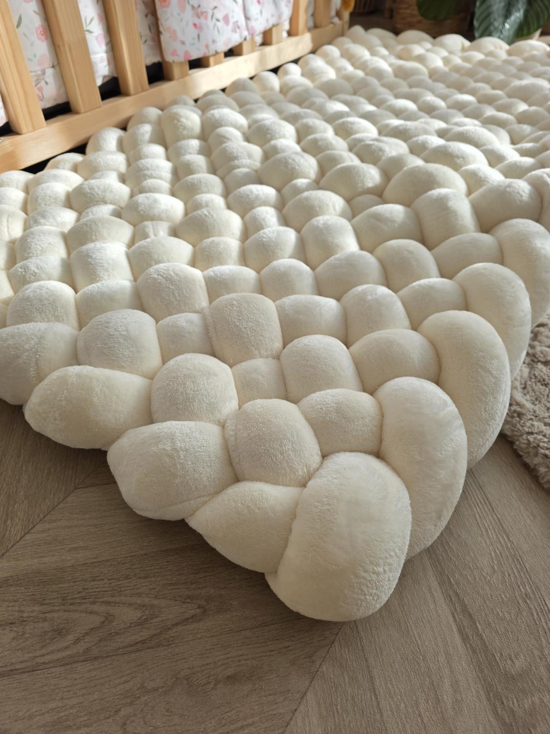 Tapis tressé 140x70cm doudou vanille