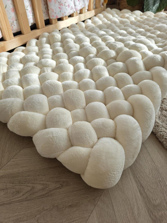 Tapis tressé 140x70cm doudou vanille