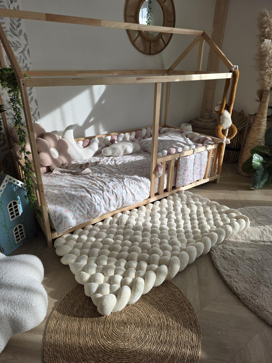 Tapis tressé 140x70cm doudou vanille