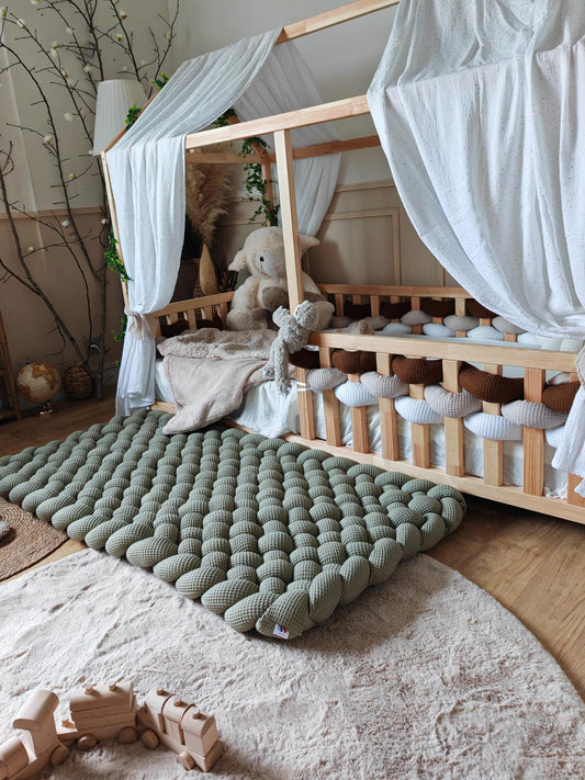 Tapis tressé 140x70cm olive