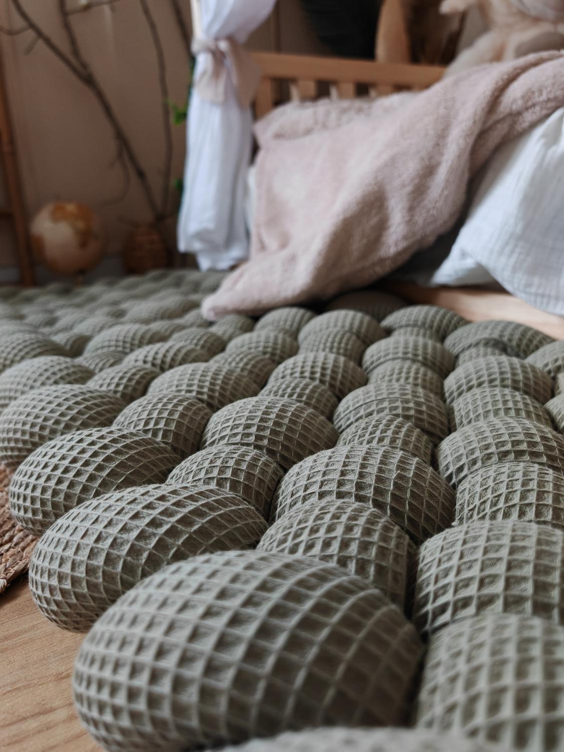 Tapis tressé 140x70cm olive