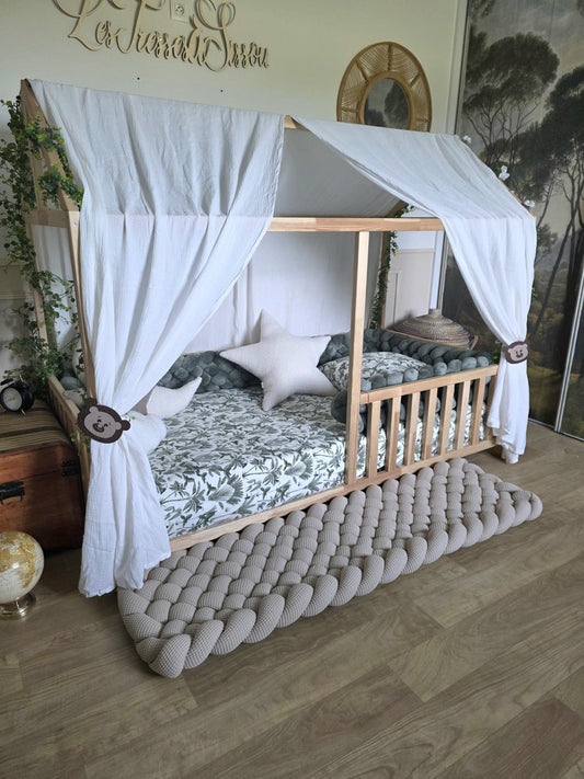 Tapis tressé 150x40cm beige