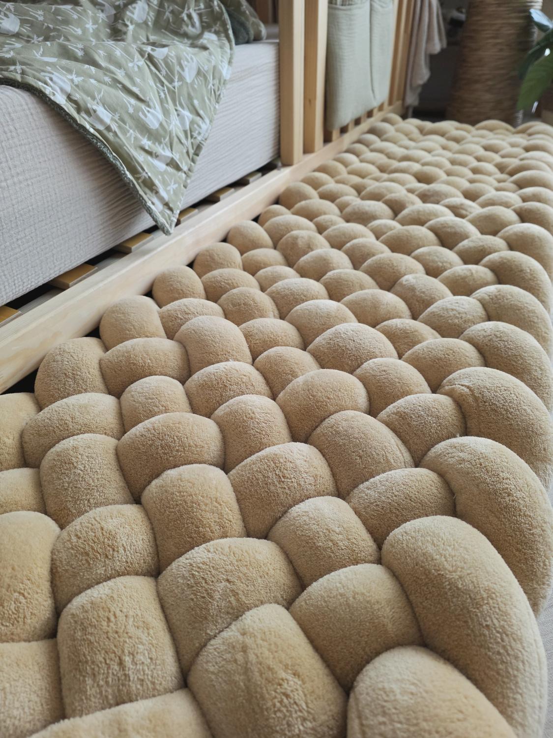 Tapis tressé 150x40cm doudou camel