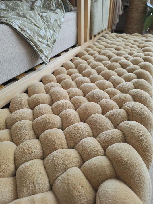 Tapis tressé 150x40cm doudou camel