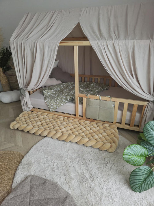 Tapis tressé 150x40cm doudou camel