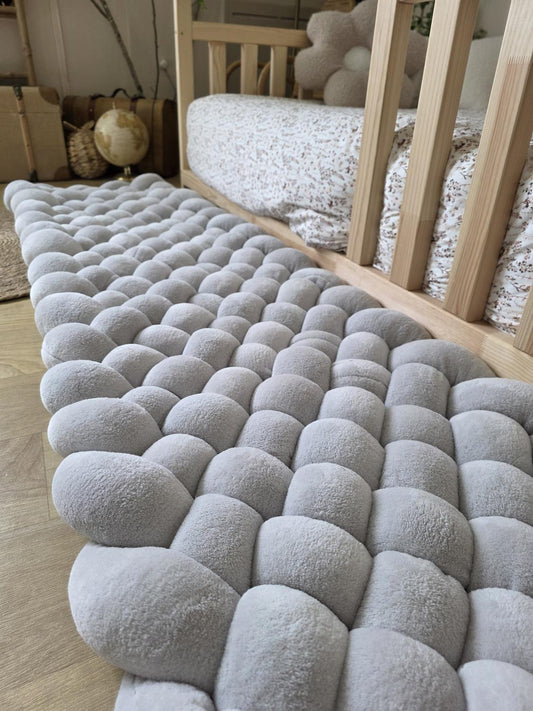 Tapis tressé 150x40cm doudou gris