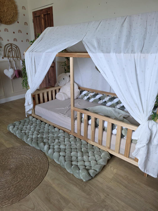 Tapis tressé 150x40cm doudou jade