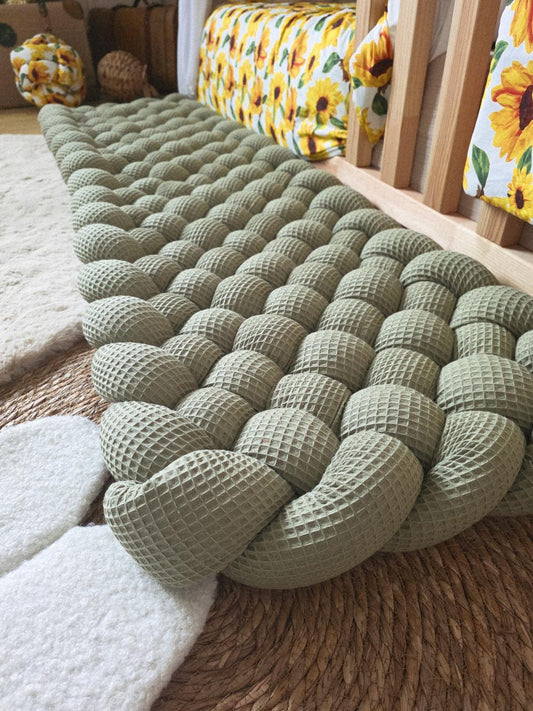 Tapis tressé 150x40cm olive
