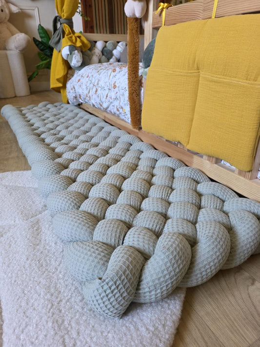 Tapis tressé 150x40cm sauge