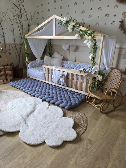 Tapis tressé 160x50cm jean