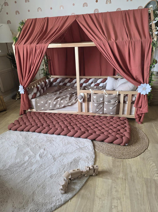 Tapis tressé 160x50cm marsala