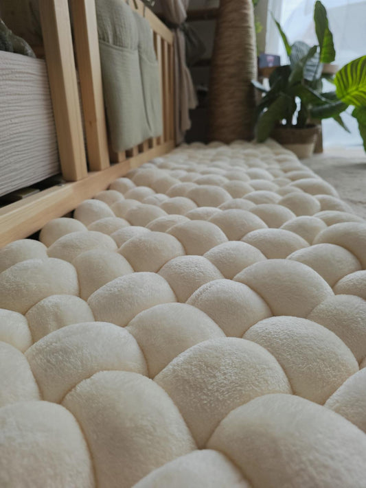 Tapis tressé 200x40cm doudou écru