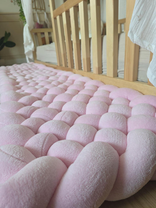 Tapis tressé 200x40cm doudou rose