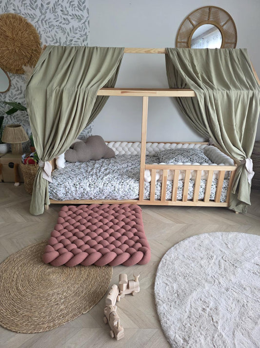 Tapis tressé 70x70cm tomette