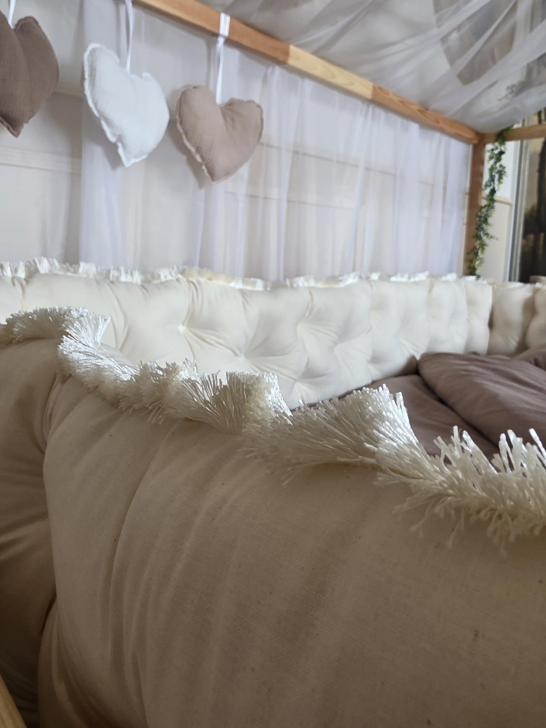 Tour de lit capitonné beige 3.8m