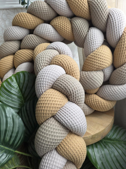 Tresse de lit 3 brins beige café et camel 3m