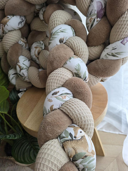 Tresse de lit 3 brins beige doudou marron et biche 4.2m