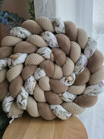 Tresse de lit 3 brins beige doudou marron et biche 4.2m