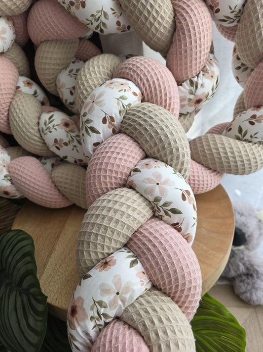 Tresse de lit 3 brins beige poudré et zada 3.6m