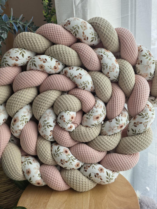 Tresse de lit 3 brins beige poudré et zada 3.6m