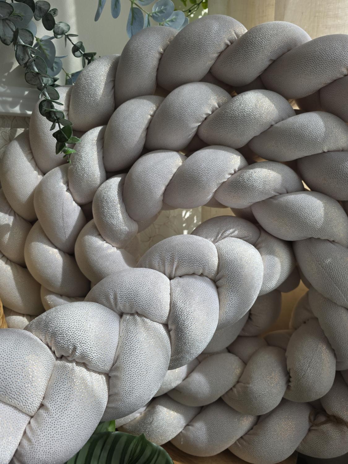 Tresse de lit 3 brins blanc à paillettes 4.6m