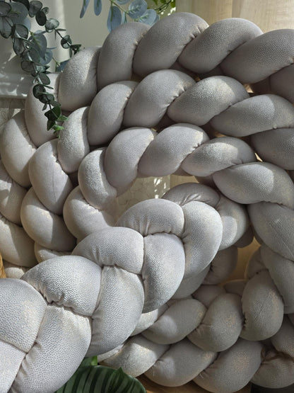 Tresse de lit 3 brins blanc à paillettes 4.6m