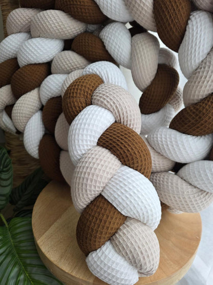 Tresse de lit 3 brins blanc beige chocolat 4m