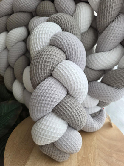 Tresse de lit 3 brins blanc gris et gris souris 4.2 m