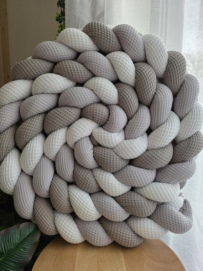 Tresse de lit 3 brins blanc gris et gris souris 4.2 m