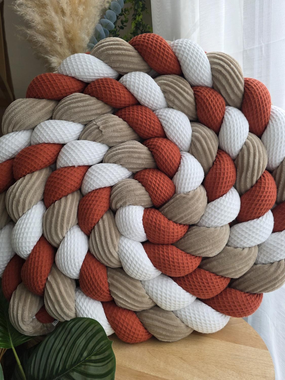 Tresse de lit 3 brins blanc marsala et côtelé galet 5m