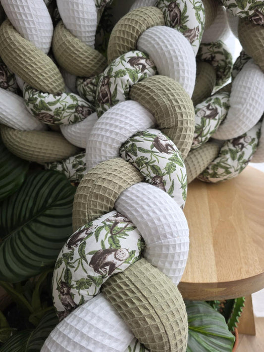 Tresse de lit 3 brins blanc olive singe 3.6m