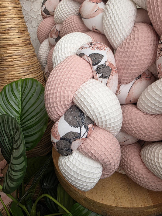 Tresse de lit 3 brins blanc poudré et wild flowers 3.6m