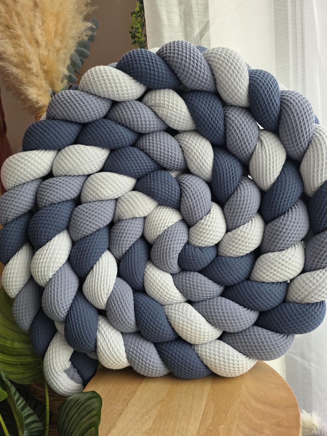 Tresse de lit 3 brins bleu jean et roi 5m