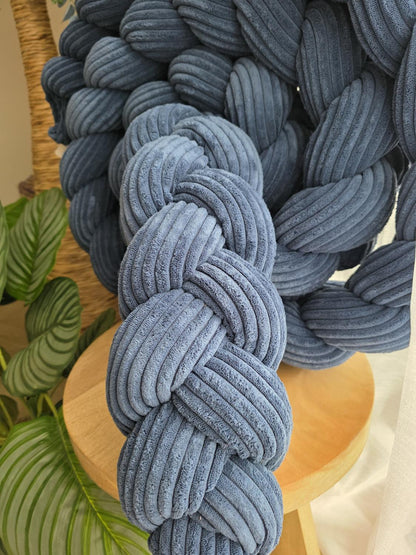 Tresse de lit 3 brins côtelé bleu 3.6m