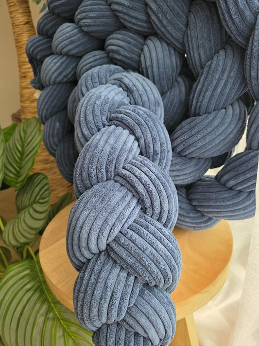 Tresse de lit 3 brins côtelé bleu 3.6m