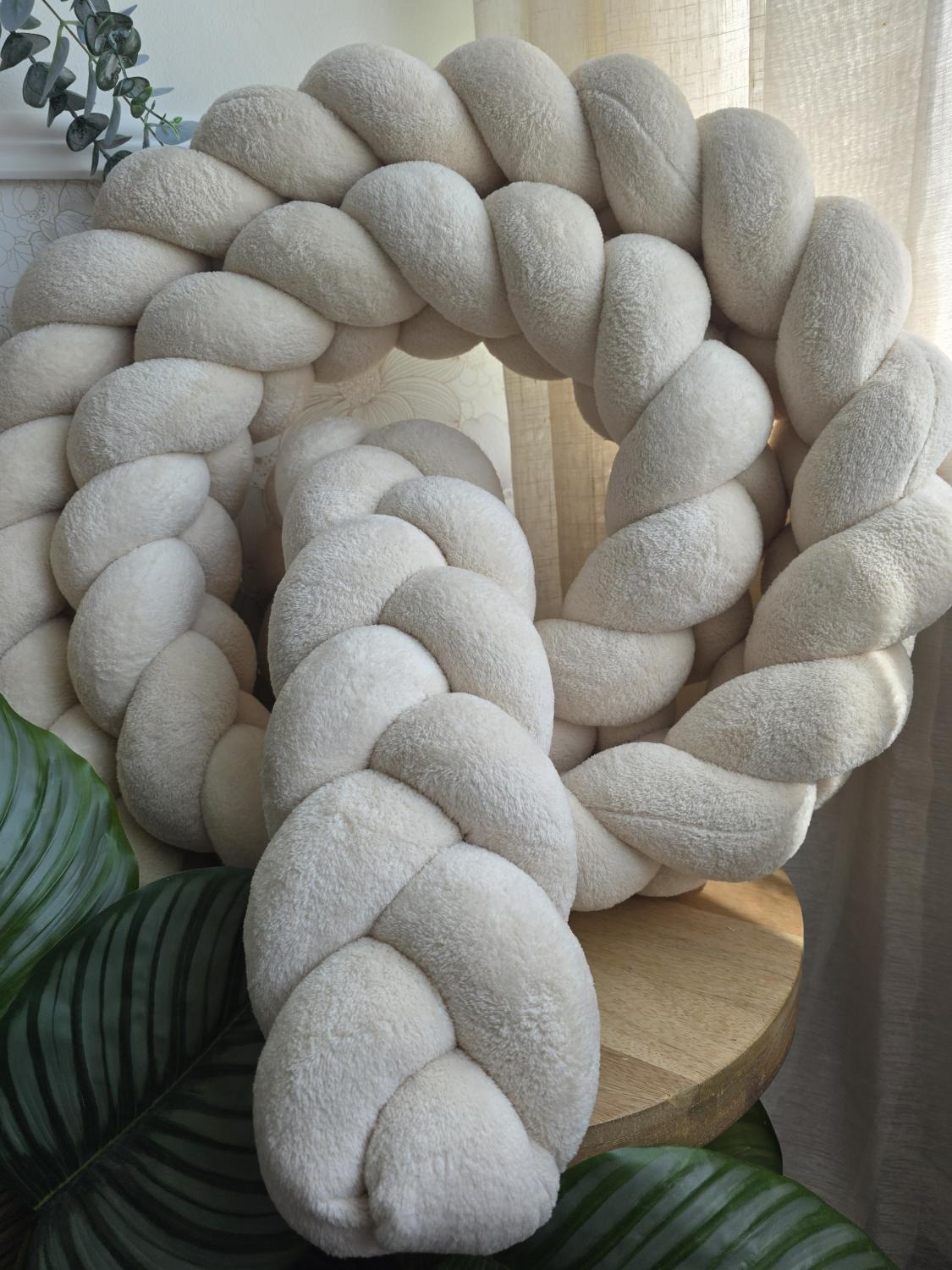 Tresse de lit 3 brins doudou beige 5m