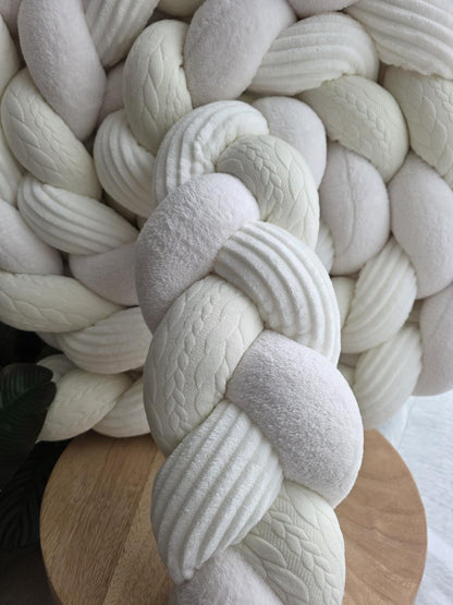 Tresse de lit 3 brins doudou côtelé et tricot écru 4.6m
