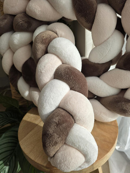 Tresse de lit 3 brins doudou écru beige et marron 4.6m