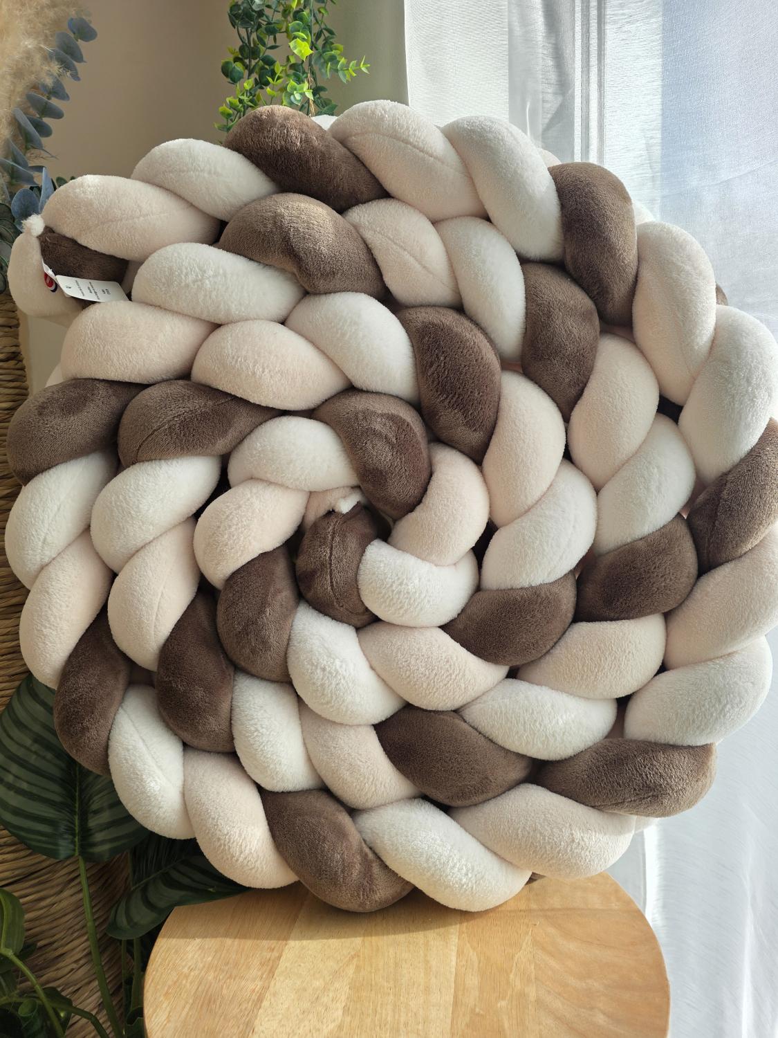 Tresse de lit 3 brins doudou écru beige et marron 4.6m