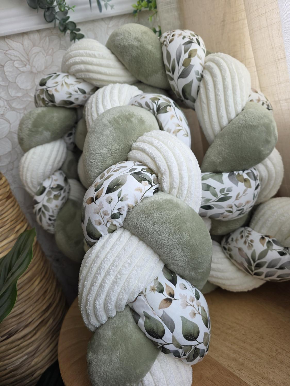 Tresse de lit 3 brins doudou jade cotelé écru et luara 2m