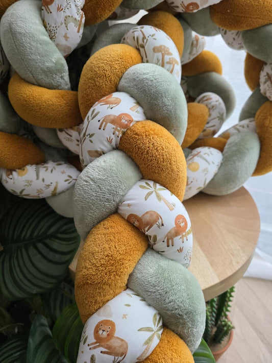 Tresse de lit 3 brins doudou jade moutarde et crocodile 3.6m