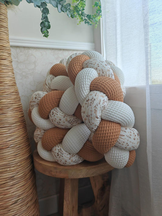 Tresse de lit 3 brins écru camel et fleurs des champs 3m