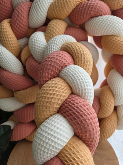 Tresse de lit 3 brins écru melon et corail 4.6m