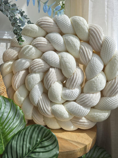 Tresse de lit 3 brins écru tricot écru et côtelé écru 3.6m