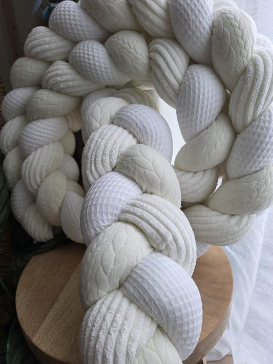 Tresse de lit 3 brins écru tricot écru et cotelé écru 3m